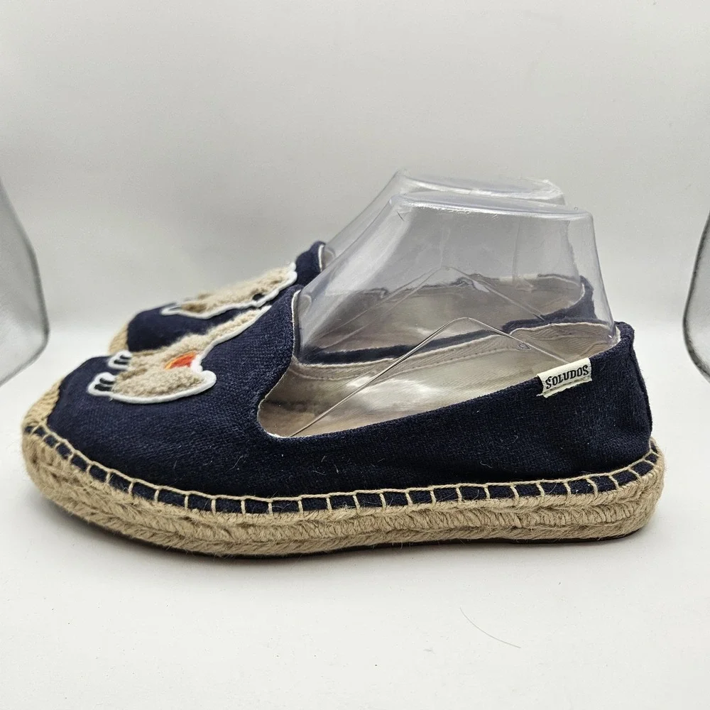 Soludos Womens Llama Espadrille Flats Animal Quirky Summer Vacation Nerdy Sz 7.5